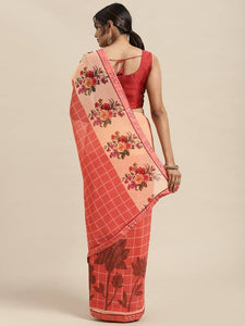 Georgette Abstract Saree with Blouse