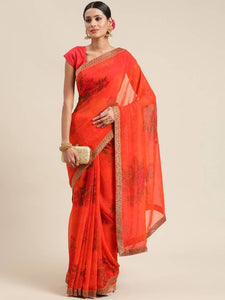 Georgette Printed Saree with Blouse
