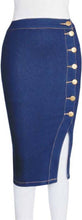 Load image into Gallery viewer, Western Dark Blue Denim Skirts
