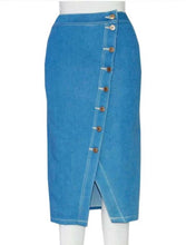 Load image into Gallery viewer, Western  Mid Blue Denim Skirts For Women