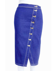 Western Dark Blue Denim Skirts