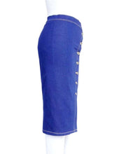 Load image into Gallery viewer, Western Dark Blue Denim Skirts