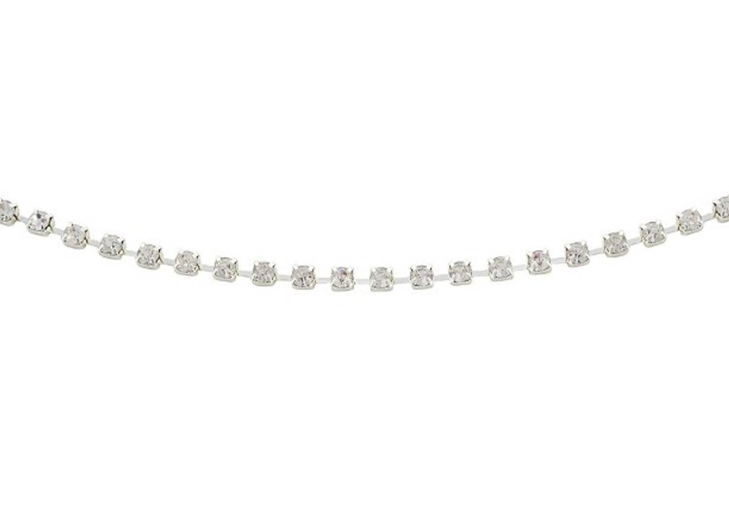 Crystal White Silver Plated, 39 Inch Kamarband Belly Chain for Women and Girls