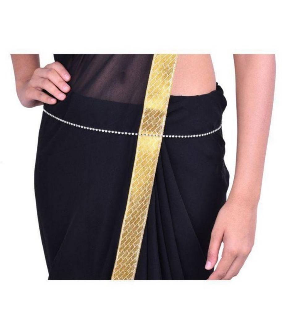 Stylish Kamarband Sparkling Crystal White Silver Plated, 39 Inch Body Waist Belly Chain for Women &amp; Girls