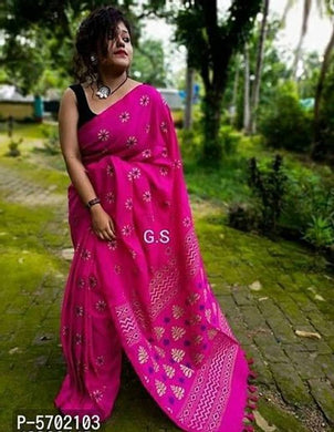 Handloom Cotton Silk  Printed Designed  Saree