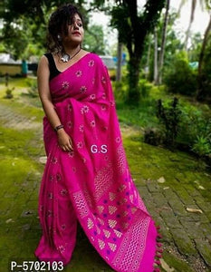 Handloom Cotton Silk  Printed Designed  Saree