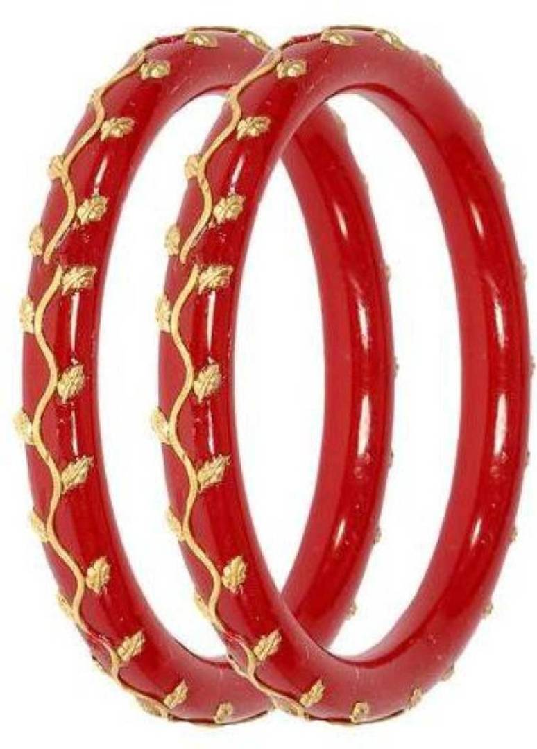 Lastest  Gold Plated bangle set Shakha Pola Pack Of 2