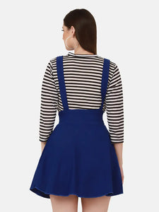 Stylish Cotton Blend Royal Blue Pinafore Skirts For Women