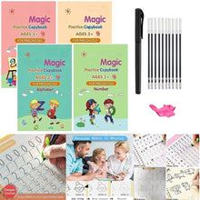 Load image into Gallery viewer, Magic Practice Copybook Writing Book grip Number Tracing Book for Preschoolers with Pen 4 BOOK 5 REFILL 1 pen 1