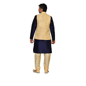 MAG Men's Silk Regular Kurta Churidhar with For Men For Men Waistcoat