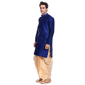 MAG Men's Silk Regular Kurta Dhoti (RG-1565-$JA_Red)