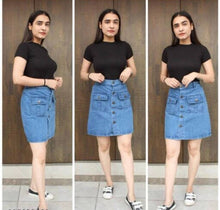 Load image into Gallery viewer, Trendy Latest Women Western Blue Denim Fancy Skirts/Shorts For Girls