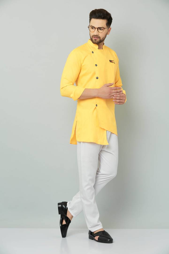 Stylish Fancy Cotton Short Kurta For Men