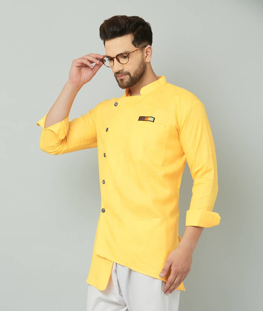 Stylish Fancy Cotton Short Kurta For Men
