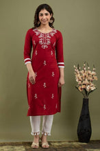 Load image into Gallery viewer, Women Cotton Chickenkari kurta with pant