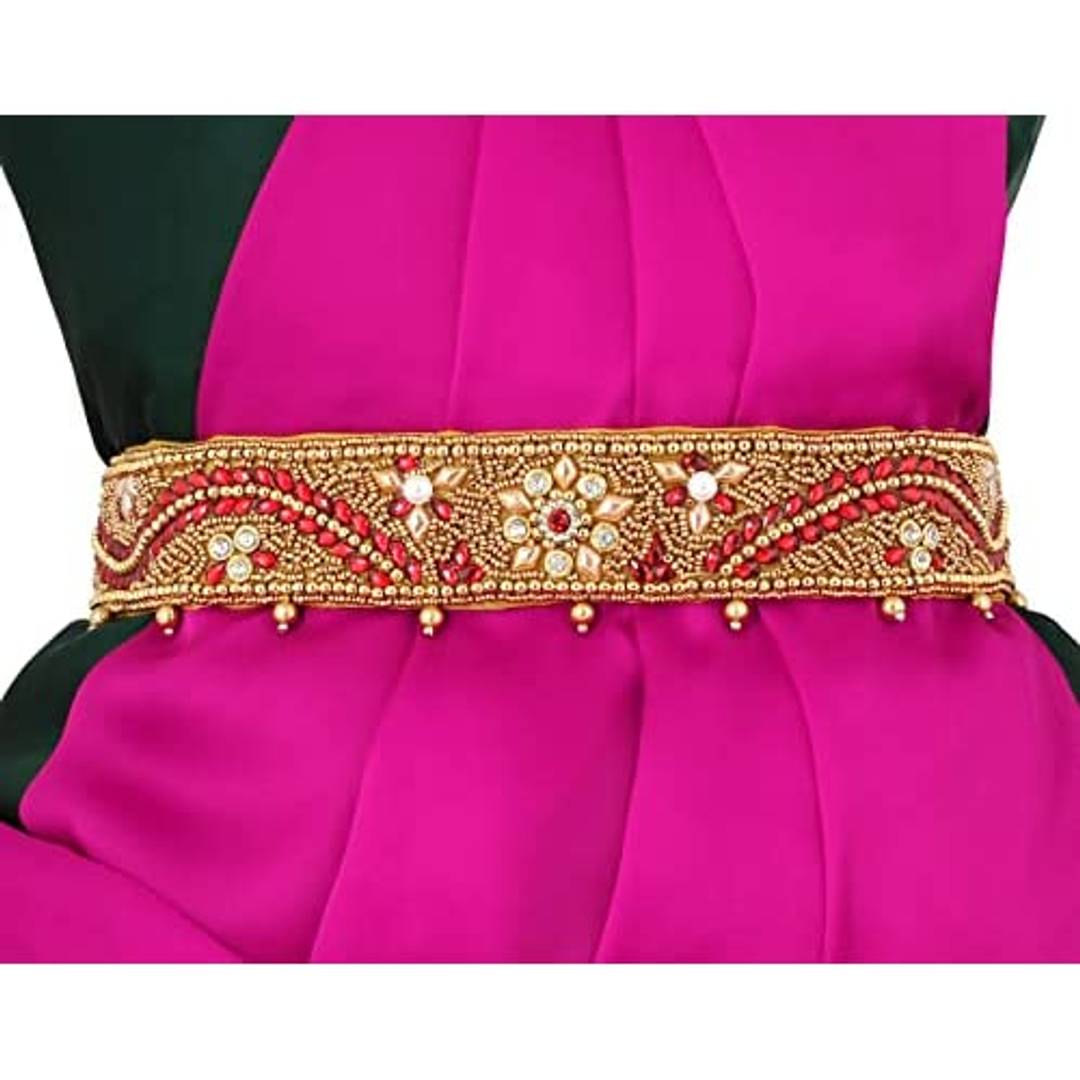 Digital CRAFT stretchable Cloth Vaddanam kamarbandhani, waist belt,belly chain.  This is a Traditional Belt called&nbsp;Kamarbandh, Waist Belt or&nbsp;Belly Chain wore on Saree or traditional Gown or Lehenga. Traditional look with embroidered&nbsp;Golden Belt ( Kmarbandh ) for wedding season. Jewellery Golden Zari Embroidery Wedding Saree Waist Belt, Belly Chain, Wide Hand Embroidery.