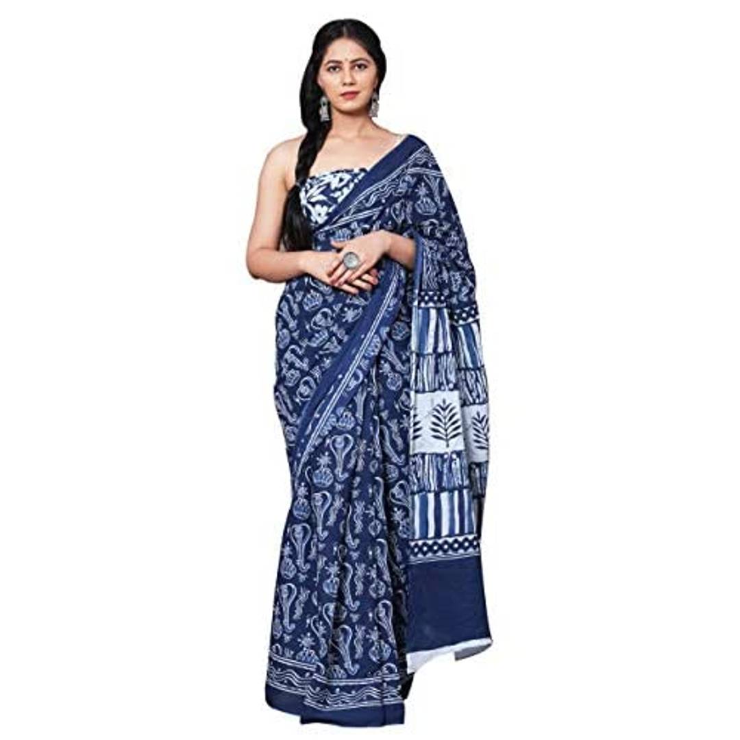 Women's Printed Handloom Pure Cotton Saree