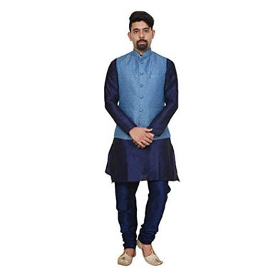 Mag Men's silk Kurta Churidhar With For Men For Men Waistcoat