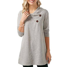 Load image into Gallery viewer, FreshTrend Women&#39;s T-Shirt (GT06_Gry_TwoButtons_S_Transparent_Small)