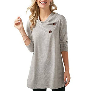 FreshTrend Women's T-Shirt (GT06_Gry_TwoButtons_S_Transparent_Small)