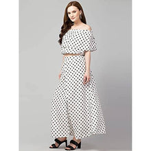 Load image into Gallery viewer, Women Top and Skirt Set Crepe (Small, White)