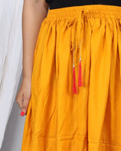 Load image into Gallery viewer, Trendy Rayon Yellow Solid Mini Skirt For Women