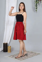 Load image into Gallery viewer, Trendy Rayon Maroon Solid Mini Skirt For Women