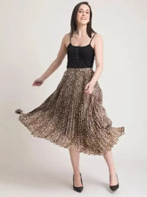 Load image into Gallery viewer, Elegant Brown Crepe Printed Skirts For Women And Girls