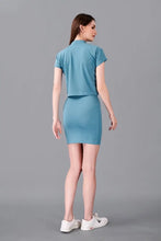 Load image into Gallery viewer, Latest Light Blue 2 Piece Skirt  Top Set For Women