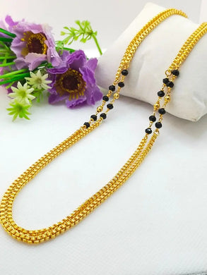 Latest Tollywood Style Howda Box  Bleak Pearl chain 24 inc Gold-plated Plated Brass Chain