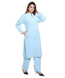 Classic Velvet Solid  Kurta Bottom Set for Women