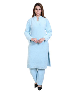 Classic Velvet Solid  Kurta Bottom Set for Women