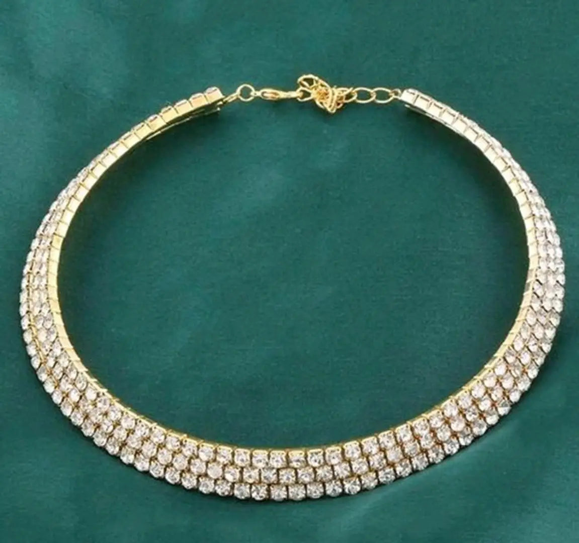 Ethnic Triple Layer Necklace For Girls  Women (3 Layer Necklace-Gold Pe White)