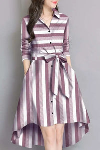 Classic Cotton Striped Dresses for Women