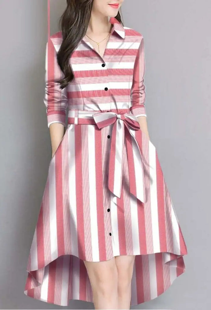 Classic Cotton Striped Dresses for Women