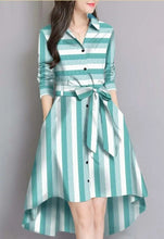 Load image into Gallery viewer, Classic Cotton Striped Dresses for Women