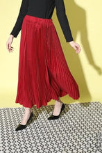 Load image into Gallery viewer, Elegant Maroon Crepe Solid Skirts For Women