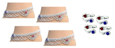 Elegant Silver Plated Anklets with Toe Rings