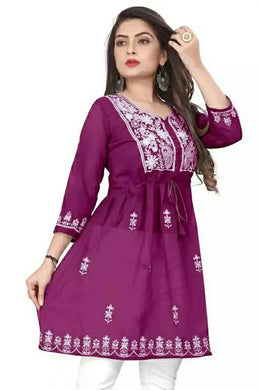 Classic Georgette Embroidered Kurtis for Women