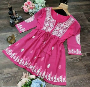 Classic Georgette Embroidered Kurtis for Women