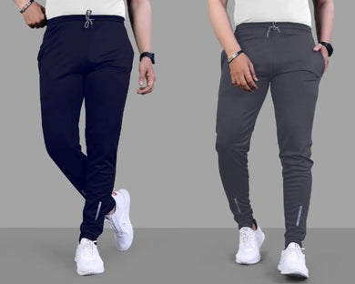 Suzaro Combo Mens Relaxed Lycra Track Pants / Regular Fit Jogger / Sport Wear Lower /Perfect Gym Pants /Stretchable Running Trousers /Nightwear and Daily Use Slim Fit Track Pants with Zipper with Bot