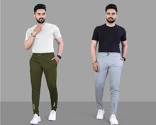 Load image into Gallery viewer, Suzaro Combo Mens Relaxed Lycra Track Pants / Regular Fit Jogger / Sport Wear Lower /Perfect Gym Pants /Stretchable Running Trousers /Nightwear and Daily Use Slim Fit Track Pants with Zipper with Bot