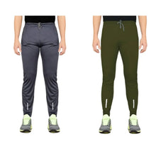 Load image into Gallery viewer, Combo Mens Relaxed Lycra Track Pants / Regular Fit Jogger / Sport Wear Lower /Perfect Gym Pants /Stretchable Running Trousers /Nightwear and Daily Use Slim Fit Track Pants with Zipper with Both Size