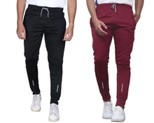 Load image into Gallery viewer, Combo Mens Relaxed Lycra Track Pants / Regular Fit Jogger / Sport Wear Lower /Perfect Gym Pants /Stretchable Running Trousers /Nightwear and Daily Use Slim Fit Track Pants with Zipper with Both Size