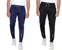 Load image into Gallery viewer, Combo Mens Relaxed Lycra Track Pants / Regular Fit Jogger / Sport Wear Lower /Perfect Gym Pants /Stretchable Running Trousers /Nightwear and Daily Use Slim Fit Track Pants with Zipper with Both Size