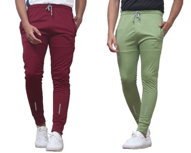 Combo Mens Relaxed Lycra Track Pants / Regular Fit Jogger / Sport Wear Lower /Perfect Gym Pants /Stretchable Running Trousers /Nightwear and Daily Use Slim Fit Track Pants with Zipper with Both Size