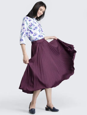 Self Design Pleated Skirt