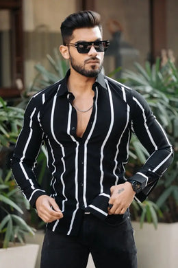 Stylish Lycra Printed Long Sleeves Casual Shirt For Men