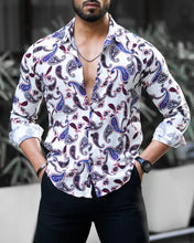 Load image into Gallery viewer, Stylish Lycra Floral Printed Long Sleeves Casual Shirt For Men