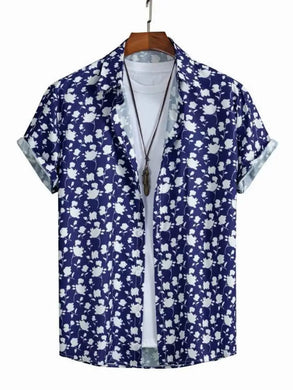 Trendy Lycra Printed Short Sleeves Casual Shirt For Men